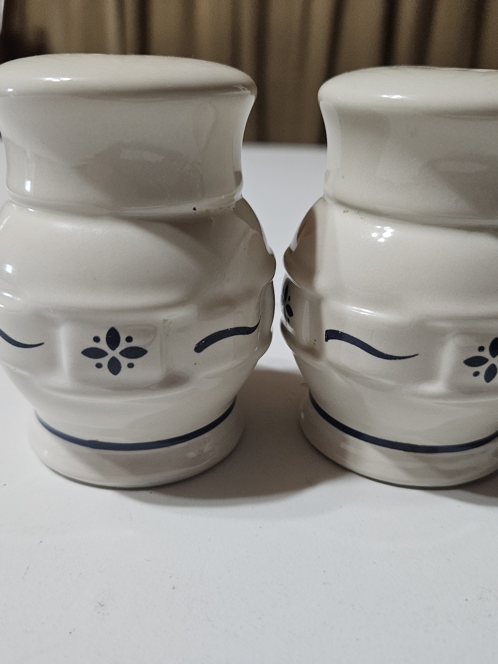 Longaberger Salt and Pepper Shakers with Classic Blue